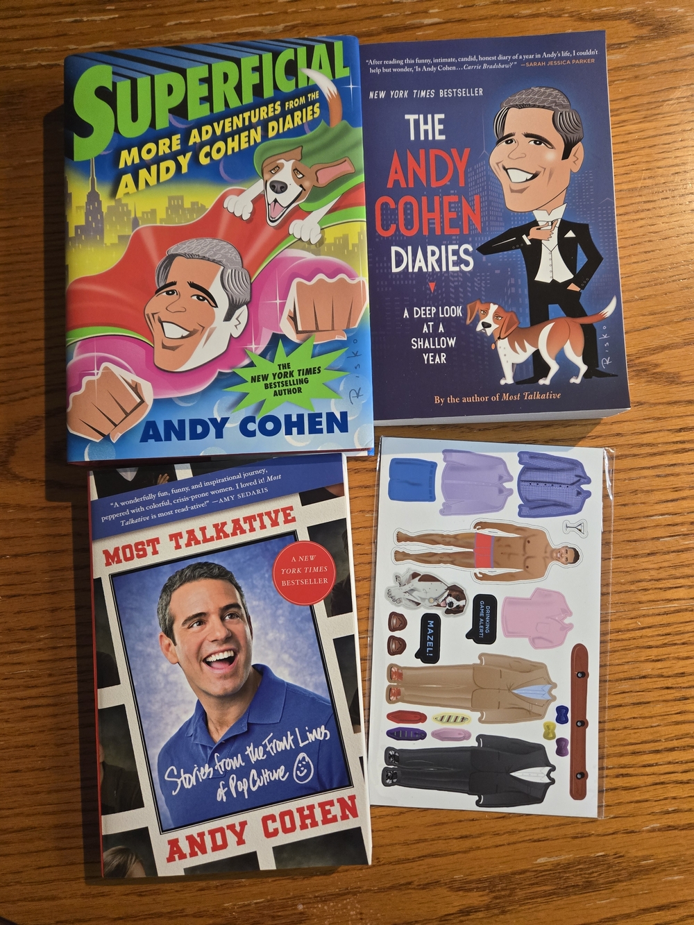 Signed Copy Most Talkative by Andy Cohen And Book Set With Magnets